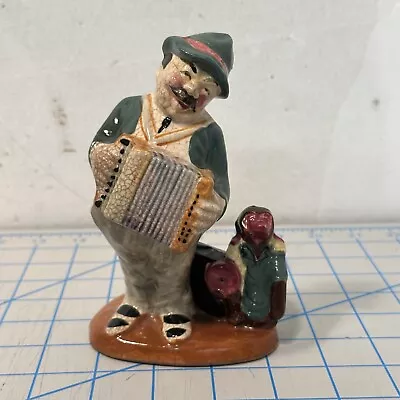 Vintage German Accordion Player Organ Grinder W Monkey Figurine - Occupied Japan • $18.99