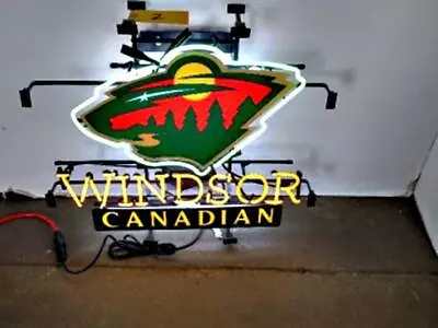Windsor Canadian Minnesota Wild 24 X20  Neon Sign Lamp Light Visual Nightlight • $212.70