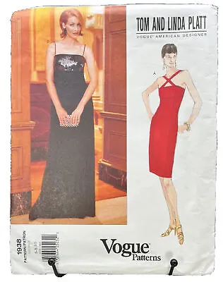 Vogue Designer Pattern 1938 Tom & Linda Platt Evening Dress Size 6-8-10 Uncut • $19.99