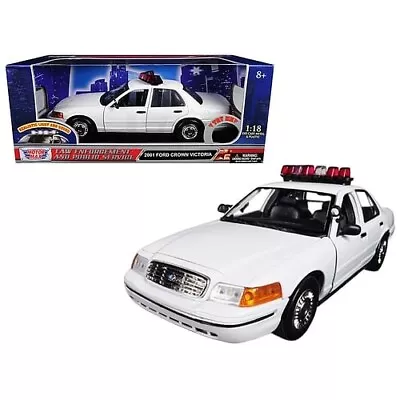2001 Ford Crown Victoria Police Car Plain White With Flashing Light Bar And Fron • $83.74