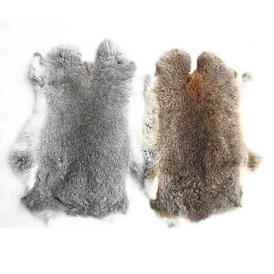 1pcs Genuine Natural Rabbit Fur Skin Tanned Leather Hides Craft Gray Pelts Decor • $5.98