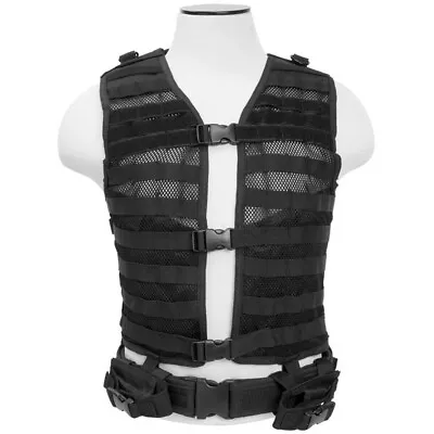 NcSTAR 2915 Modular Mesh Vest MOLLE Tactical Gear Harness Rig W/ Belt M-2XL+ • $42.98