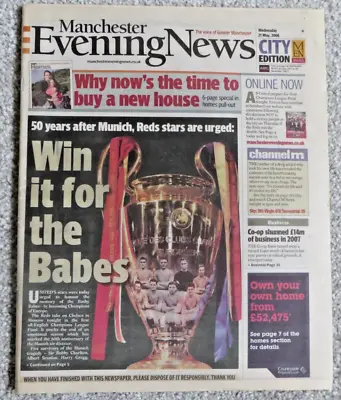 Manchester Evening News 21st May 2008 Manchester United Champions League Final • £2.49