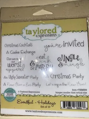 $14.50 • Buy TAYLORED EXPRESSIONS EVENTFUL - HOLIDAYS RUBBER STAMP  Includes 10 Stamps