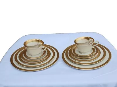 $95 • Buy VTG Old Ivory Syracuse China OPCO   Gold Bracelet Full Dinner Set For 2 (14 Pcs)