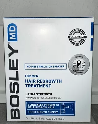 NEW 3 Month Bosley MD Men Hair Regrowth Treatment Extra Strength Fast SHIPPING!! • $7.55