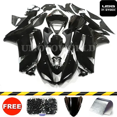Gloss Black Fairing Kit For Kawasaki Ninja ZX6R 636 2007 2008 ABS Bodywork +Bolt • $359.01