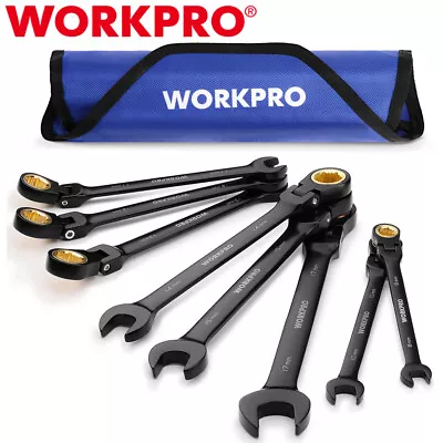 WORKPRO 8PC Ratcheting Combination Wrench Set Flex-Head Wrench Set 8-17mm Metric • $45.99