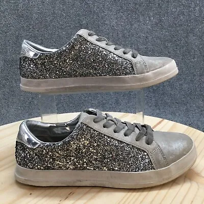 Mossimo Supply Co. Shoes Womens 9.5 Low Top Sneakers Silver Round Toe Casual • $22.79