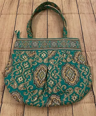 Vera Bradley Morgan In Totally Turq - Purse - Shoulder Bag - Blue - Floral • $22.25