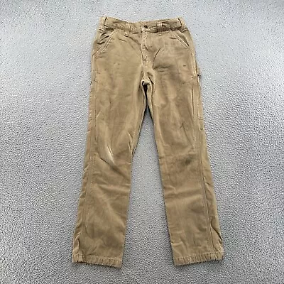 Carhartt Flannel Lined Carpenter Pants 30x32 Distressed Relaxed 100070-253 READ • $15.99