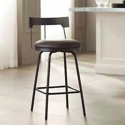 Maxwell Metal Swivel Bar Stool 26  High Leather Cushion Kitchen Counter Island • $189.99