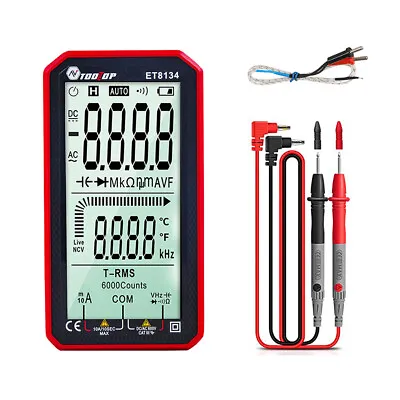 TOOLTOP ET8134 Portable 4.7  LCD Digital Multimeter AC/ Volt Tester Meter H5K8 • $25.44