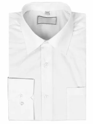 Men's Solid Long Sleeve Formal Button Up Standard Barrel Cuff Dress Shirt • $24.14