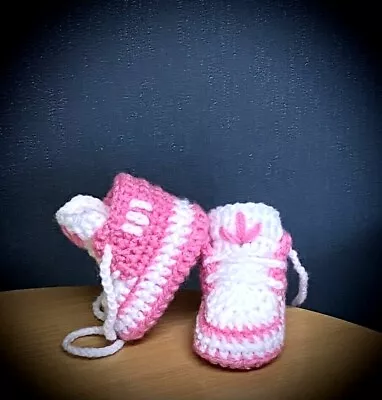 £6.99 • Buy Crochet Baby Shoes Handmade Crochet Wool Baby Booties Sneakers Slippers Trainers