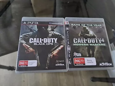 Playstation 3 Ps3 Games Call Of Duty Black Ops & Call Of Duty 4 Modern Warfare • $20