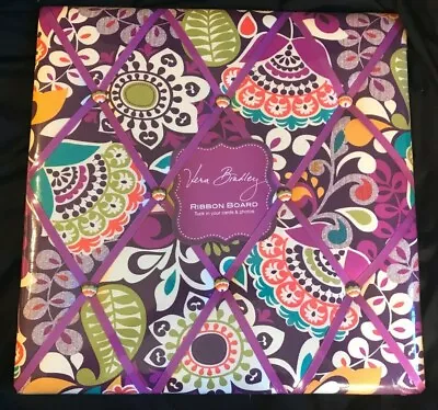 NEW ~ VERA BRADLEY  PLUM CRAZY  ~ RIBBON BOARD ~ Tuck In Your Cards And Photos   • $47.12