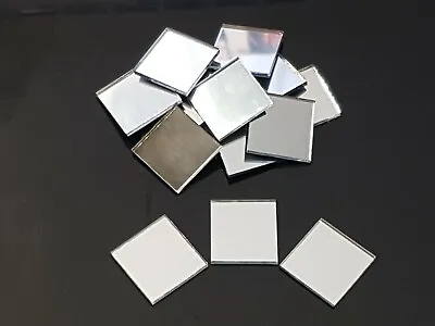 25 Pieces Silver Glass Mirror Tiles 2 X 2 Cm 2 Mm Thick. Art&Craft  • £3.99