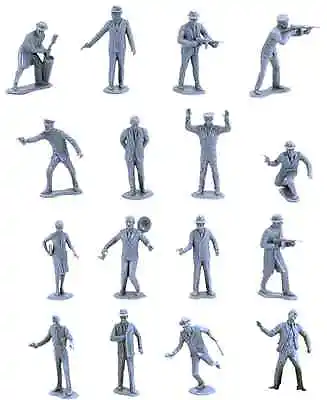 Marx Recast 54mm Untouchables- 25 In 16 Poses - 1990s Production - Gray Color • $99.95