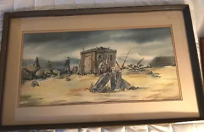 Vintage Framed Watercolor Beach Scene Lobster Shack Rundown P Nyren Signed 1965 • $399.99