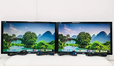 LOT OF 2 ASUS VE248H 24  Full HD Widescreen LCD Monitor VGA HDMI & DVI NO STAND • $79.99