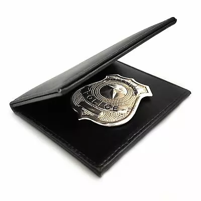 £10.36 • Buy Mens Silver Police Badge Cop Officer ID Badge Wallet Fancy Dress Prop Costume