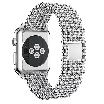 Steel Metal Beads Band Bracelet For Apple Watch Ultra 49mm Series 8 7 6 41/44mm • $10.45