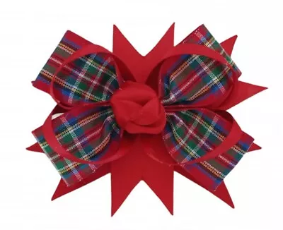 Tartan Ribbon Hair Bows Alligator Clip Or Brooch Pin School Bridesmaid 🇬🇧 • £2.50