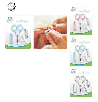£3.38 • Buy BABY 4Pc MANICURE SET Nail Clippers Safety Scissors File 0+ Months GMBAB2015 UK