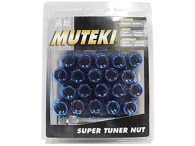 Muteki 20pcs Wheels Tuner Lug Nuts (31886u/open End/12x1.5/blue) • $39.99