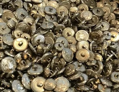 Lot Of Silver Tone Metal Buttons Three Sizes Craft Sewing Project Closures 4 Lb • $39.99