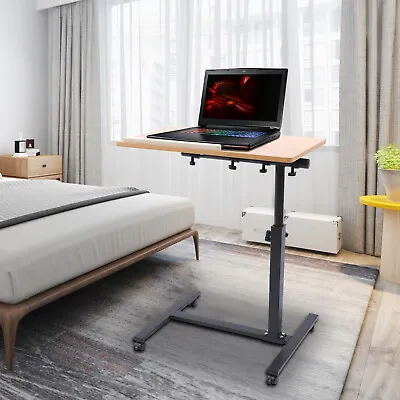 Adjustable Mobile Rolling Laptop Desk Hospital Table Cart Over Bed Food Stand  • $55