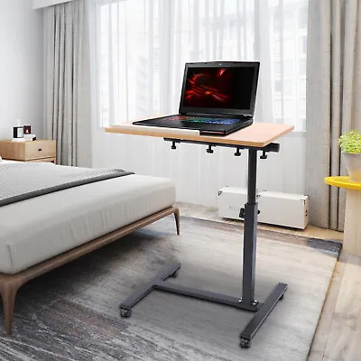 Laptop Desk Angle Height Adjustable Rolling Cart Over Bed Hospital Table Stand • $55