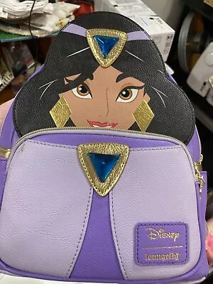 Loungefly Disney Aladdin Jasmine Purple Cosplay 11  Mini-Backpack EE Exclusive • $28