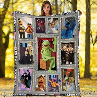 Muppet Show Fleece Blanket  Muppet Show Characters Kermit The Frog Fozzie Bear B • $54.98