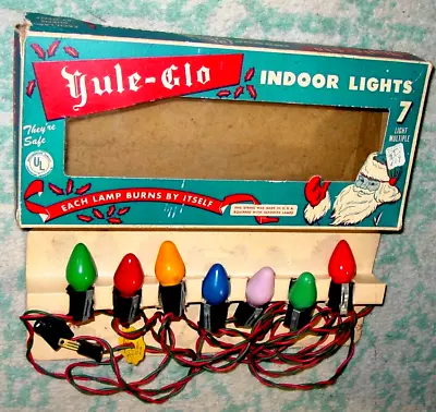 Vintage String Of 7 Lights Christmas Tree Lights Bulbs Good Working Usa • $18.99