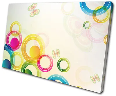 Abstract Vector Colourful Floral SINGLE CANVAS WALL ART Picture Print VA • $64.99