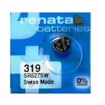 1 X Renata 319 SR527SW SR64 Silver Oxide Watch Batteries • £1.80