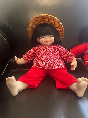 Mieler Asian Doll Mikkel B Jacobsen Hard Plastic Cloth Body Smile Face 13” • $15