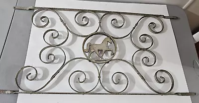 Vintage Aluminum Scroll Screen Door Safety Guard / Grill - Horse - 16 1/2 33 1/2 • $35