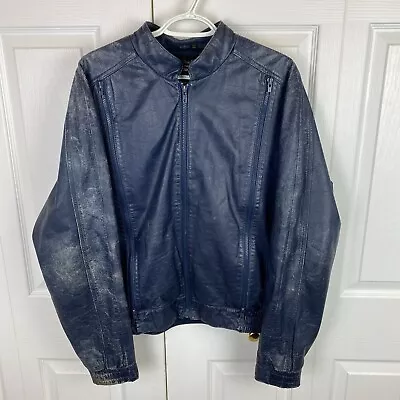 Hein Gericke Leather Jacket For Harley Davidson Blue Size 46 Patina Vents • $28.40