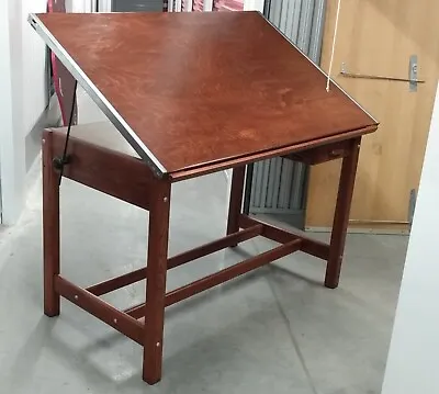 VINTAGE Hamilton Oak Drafting Table With Drawer -- 60 L X 38 W X 37 H.   • $399