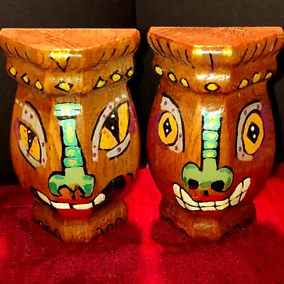 A Pair Of Two Hand-painted Totem Pole Wall Decor • $45