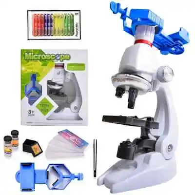 Microscope Kit Lab LED 100X-400X-1200X Home School Science Educational Toy Gift • $53.32