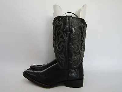 Black Diamond Mens Size 9 EE Cognac Caiman Brown Leather Inlay Cowboy Boots • $73.14