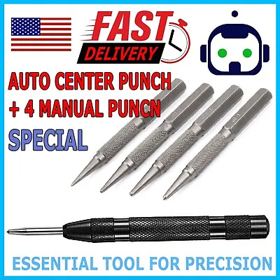 5 Piece Nail Setter & Center Punch Set 4   Wood Metal Super Impact Resistance S2 • $8.95