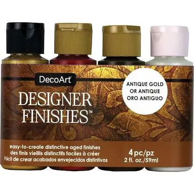 £9.99 • Buy DecoArt Designer Finishes Paint Pack 4pcs - Antique Gold