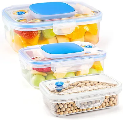 Kitchen Food Storage Vacuum Seal Containers Sets Keep Fresher 10oz/27oz/40oz 3Pc • $20.99