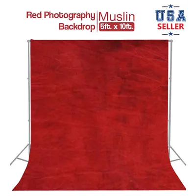6 X 9 Ft Photo Studio Hand Painted Signal Red Hand Dyed Backdrop • $25.77