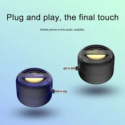 Mini Speaker 3.5mm AUX Type-C Audio Jack MP3 Player Amplifier For Mobile Phone • £9.59